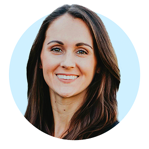 Smiling woman with long dark brown hair